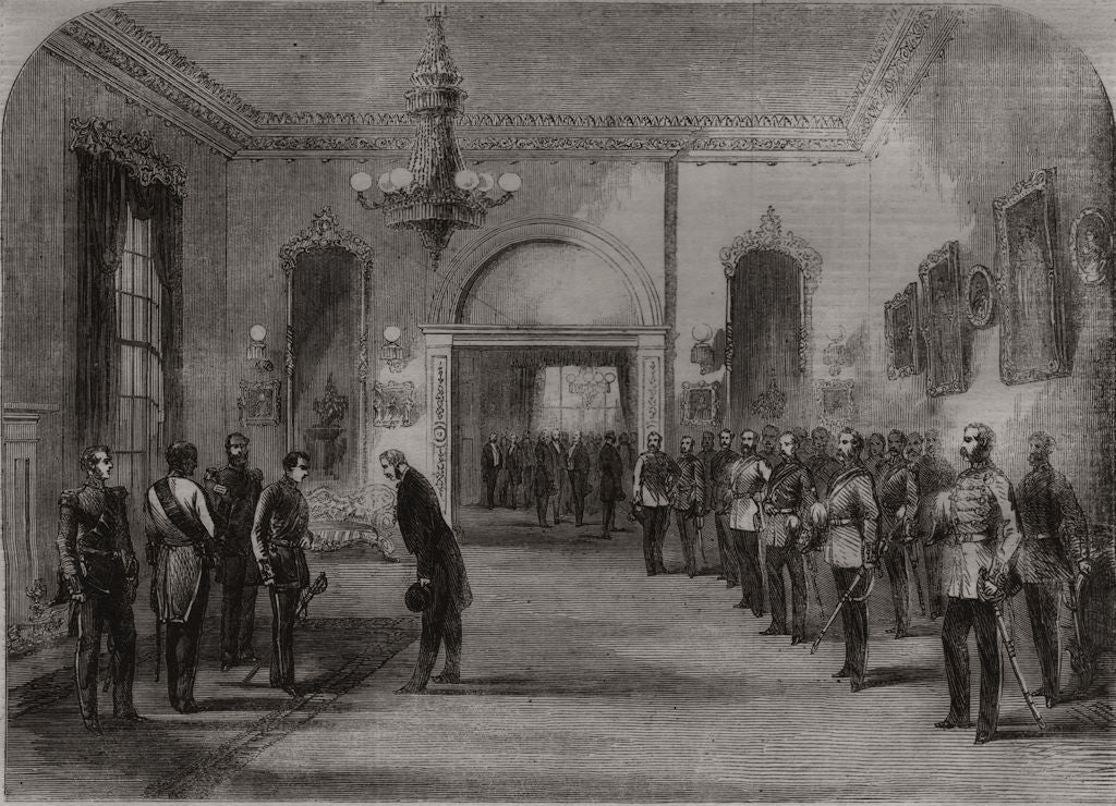 Presentation to the Prince of Wales at Government House, Halifax. Canada 1860